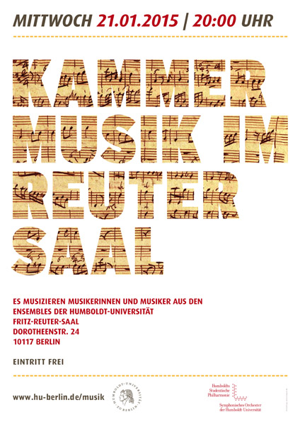 Kammermusik im Reutersaal der Humboldt-Universität, Januar 2015